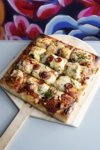 Pizza on peel